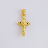 Dije Cruz Tronco Esmeraldas 40 Pts 1 g / 2.3 cm Oro Amarillo 18K