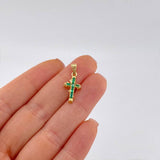 Dije Cruz Tronco Esmeraldas 40 Pts 1 g / 2.3 cm Oro Amarillo 18K