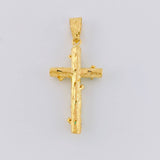Dije Cruz Tronco Puntas Planas Esmeralda 1,8 Qts 2.85 g / 4 cm Oro Amarillo 18K
