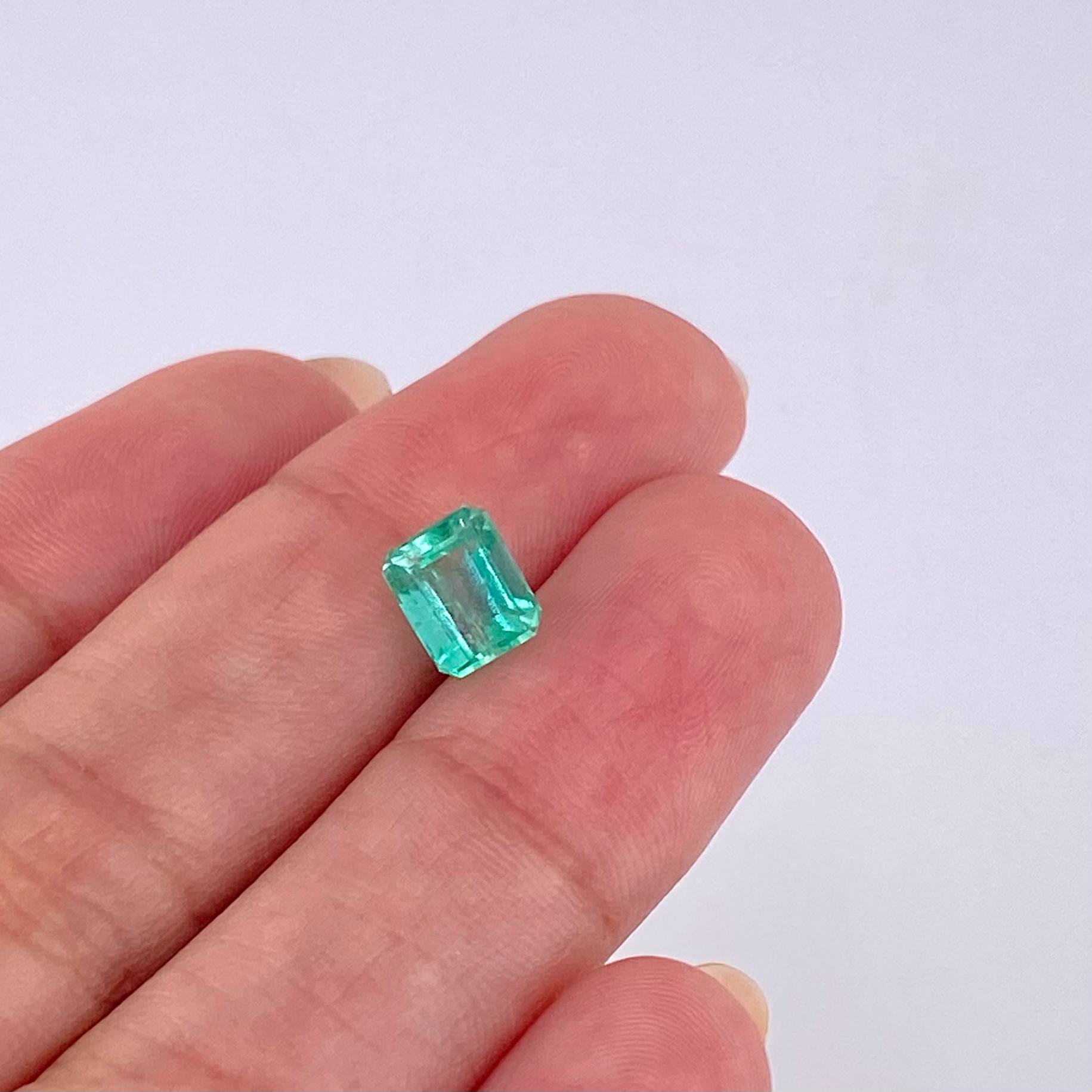 Piedra Esmeralda 1,40 Qts Baguette Gota De Aceite