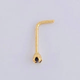 Piercing Chispa Negra 0.1 g / 1 cm Oro Amarillo 18K
