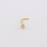 Piercing Chispa Blanca 0.1 g / 1 cm Oro Amarillo 18K