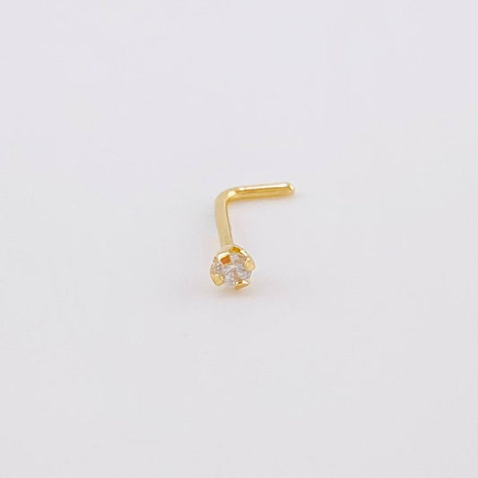 Piercing Chispa Blanca 0.1 g / 1 cm Oro Amarillo 18K