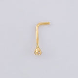 Piercing Chispa Blanca 0.1 g / 1 cm Oro Amarillo 18K