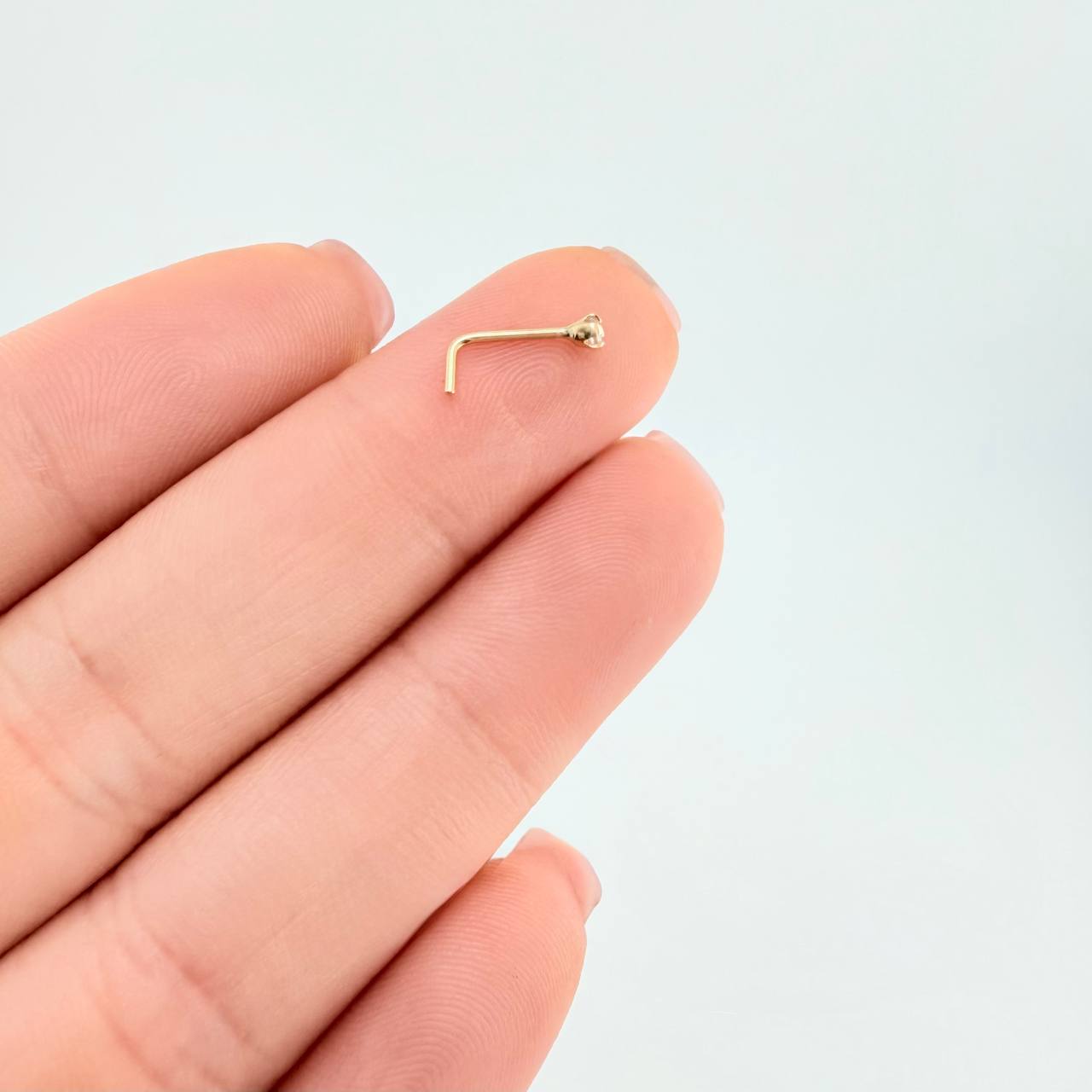 Piercing Chispa Blanca 0.1 g / 1 cm Oro Amarillo 18K