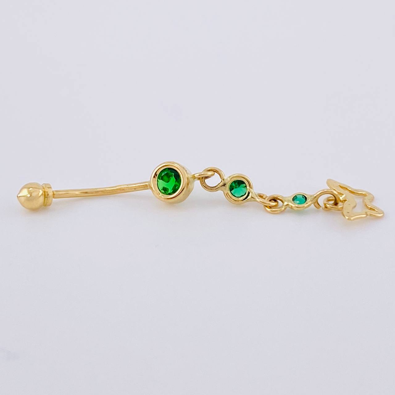 Piercing Mariposa Burbujas Colgantes 0.8 g / 4 cm Oro Amarillo 18K