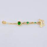 Piercing Mariposa Colgante 0.8 g / 4 cm Oro Amarillo 18K