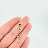 Piercing Mariposa Colgante 0.8 g / 4 cm Oro Amarillo 18K