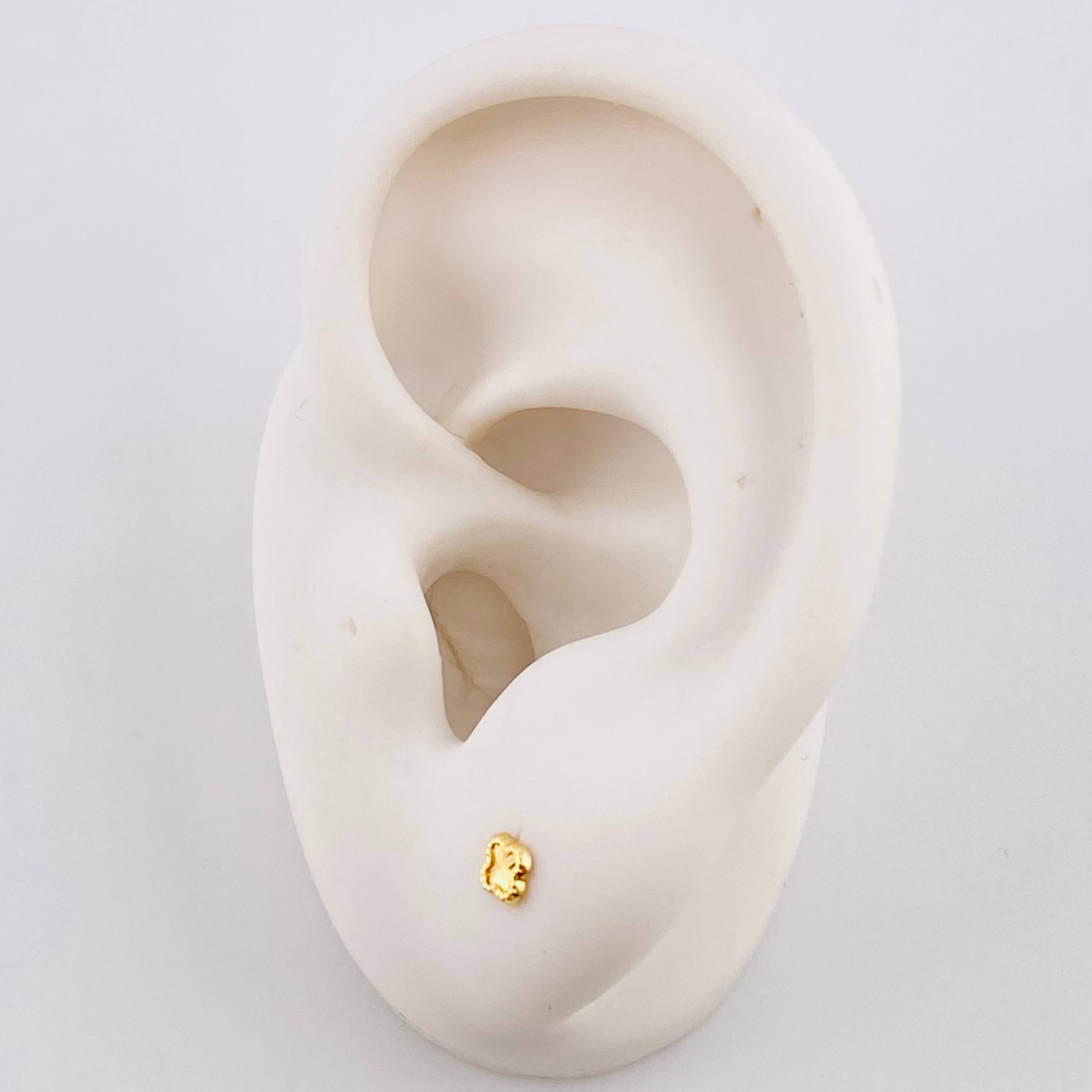 Topos Trébol Diamantado 0.4g / 4.1mm Oro Amarillo 18K