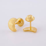 Topos Media Luna Diamantada 0.7g / 8mm Oro Amarillo 18K