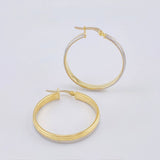 Candongas Escamado Parcial 3.75gr / 3.3cm / Dos Oros Amarillo Blanco 18K