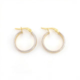 Candongas Carril Escamada 1.9gr / 2cm / Dos Oros Amarillo Blanco 18K