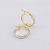 Candongas Carril Escamado 2.1gr / 2.1cm / Dos Oros Amarillo Blanco 18K