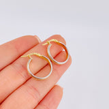 Candongas Carril Escamado 2.1gr / 2.1cm / Dos Oros Amarillo Blanco 18K