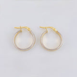 Candongas Carril Escamada 1.9gr / 2cm / Dos Oros Amarillo Blanco 18K