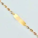 Pulso Bebé Gc Placa Rectangular Lisa 1.4gr / 14.5cm / 3.2mm Tres Oros 18K ©