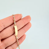 Pulso Bebé Gc Placa Rectangular Lisa 1.4gr / 14.5cm / 3.2mm Tres Oros 18K ©