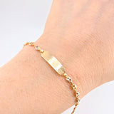 Pulso Bebé Gc Placa Rectangular Lisa 1.4gr / 14.5cm / 3.2mm Tres Oros 18K ©