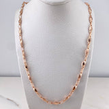 Cadena Rustica Piramide 11.55gr / 60.5cm / 4.7mm Punteada Oro Rosa 18K $