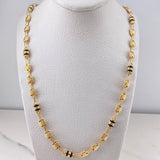Cadena Rustica Canotillo 13.5gr / 61.5cm / 5.6mm Barril Cauchos Negros Oro Amarillo 18K $
