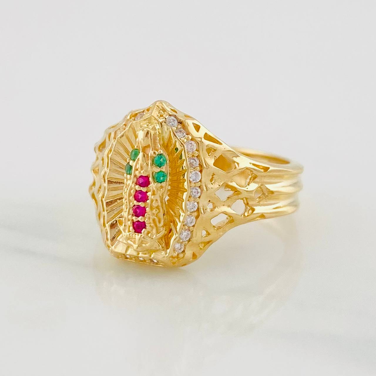 Anillo Virgen Guadalupe 3.45g / T7 3/4 Oro Amarillo 18K