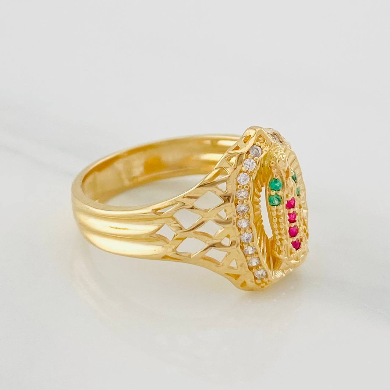 Anillo Virgen Guadalupe 3.45g / T7 3/4 Oro Amarillo 18K