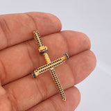 Dije Cruz Clavo 4.15gr / 4.7cm / Dos Oros Negro Amarillo 18K $