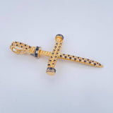 Dije Cruz Clavo 4.25gr / 4.8cm / Dos Oros Negro Amarillo 18K $
