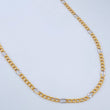 Cadena Figaro 3.1gr / 59.8cm / Dos Oros Amarillo Blanco +1 18K $