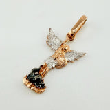 Dije San Miguel Arcangel 1gr / 2.3cm / Dos Oros Blanco Rosa 18K *