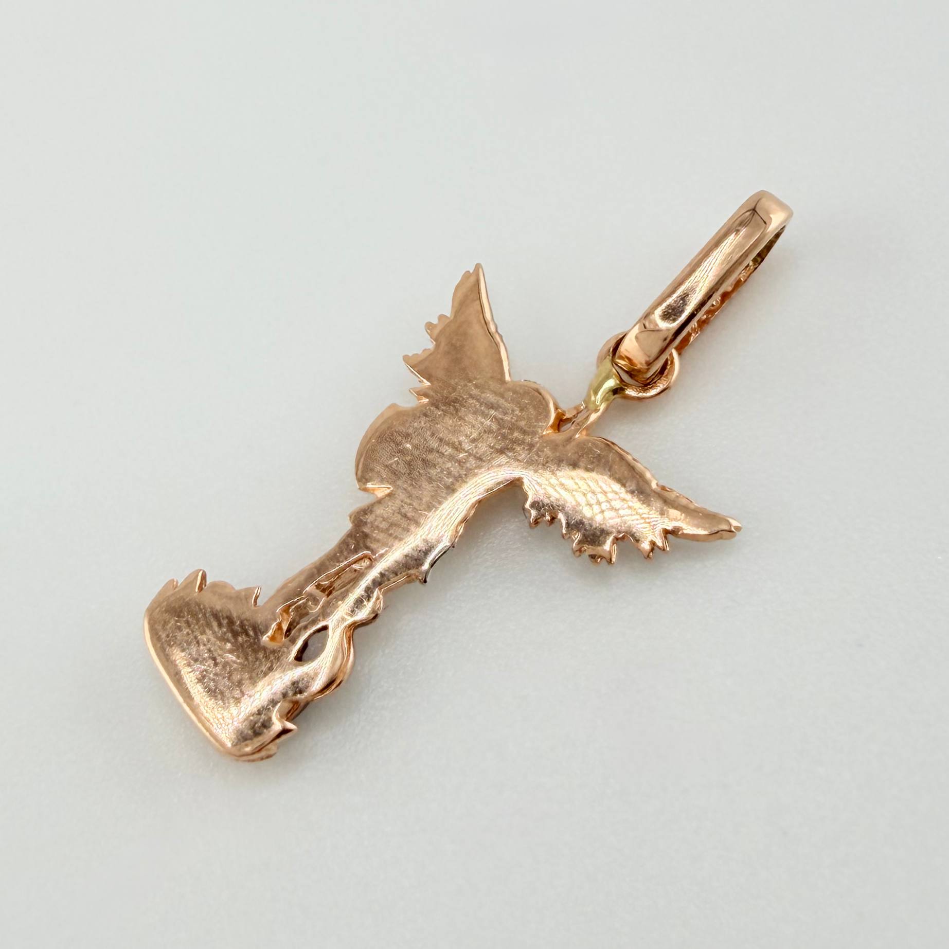 Dije San Miguel Arcangel 1.1gr / 2.3cm / Dos Oros Blanco Rosa 18K *