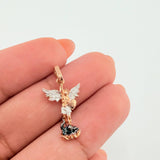 Dije San Miguel Arcangel 1.1gr / 2.3cm / Dos Oros Blanco Rosa 18K *