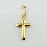 Dije Cruz Puntas Planas 0.3gr / 2cm / Oro Amarillo 18K *