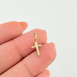 Dije Cruz Puntas Planas 0.3gr / 2cm / Oro Amarillo 18K *