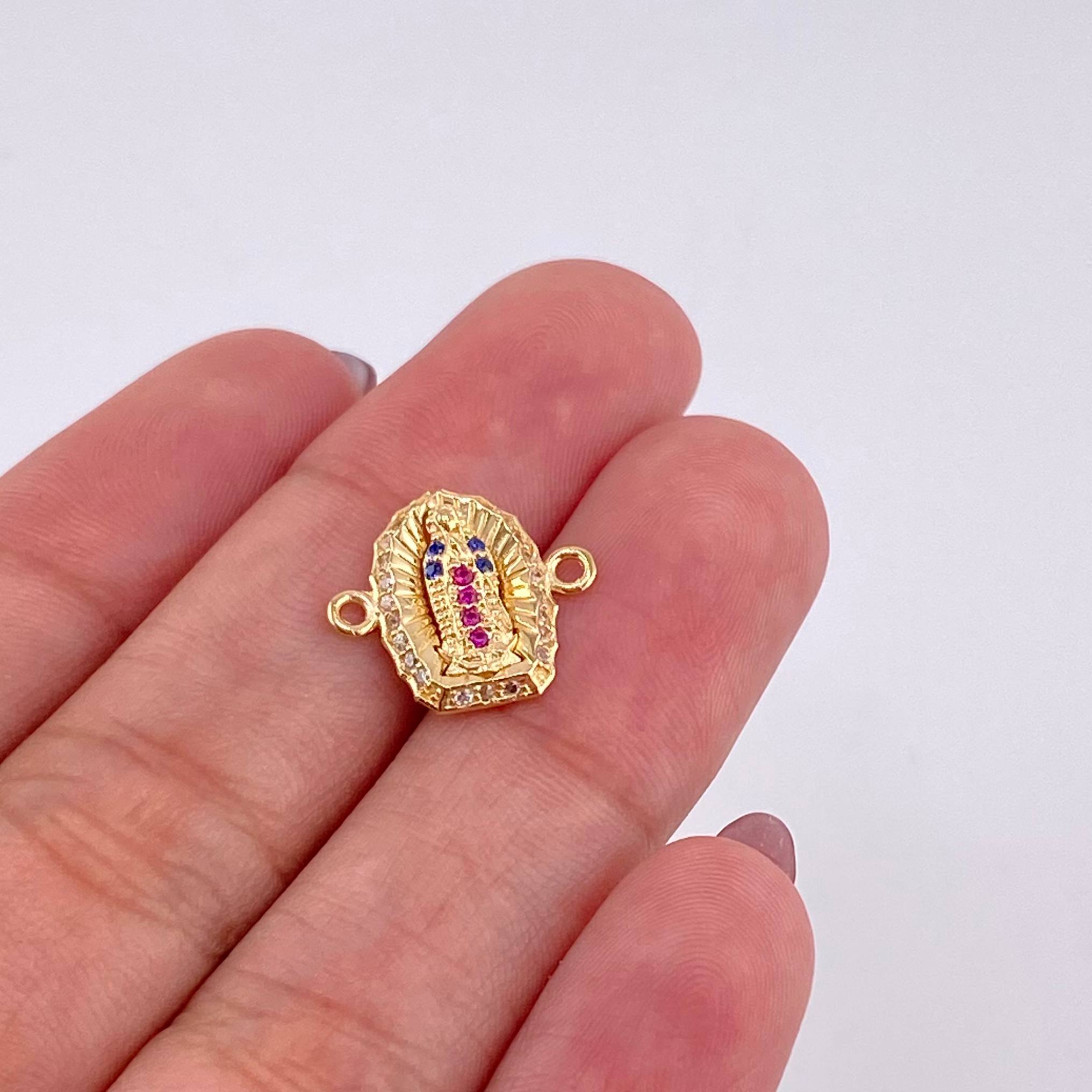 Herraje Virgen de Guadalupe 1.15g / 1.4cm Oro Amarillo 18K