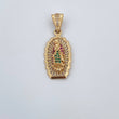 Dije Virgen de Guadalupe 3.05gr / 3.1cm / Circones Blancos Verdes Fucsias Oro Amarillo 18K $