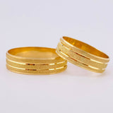 Set Argollas Triple Linea Mate 5.4 g Oro Amarillo 18K (A.C)