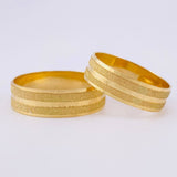 Fabricacion Bajo Pedido Argollas Doble Linea 7gr / Mate Oro Amarillo 18K