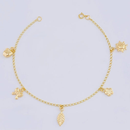 Pulso Espiga Dijes 2.75 g / 19 cm / 1.6 mm Oro Amarillo 18K