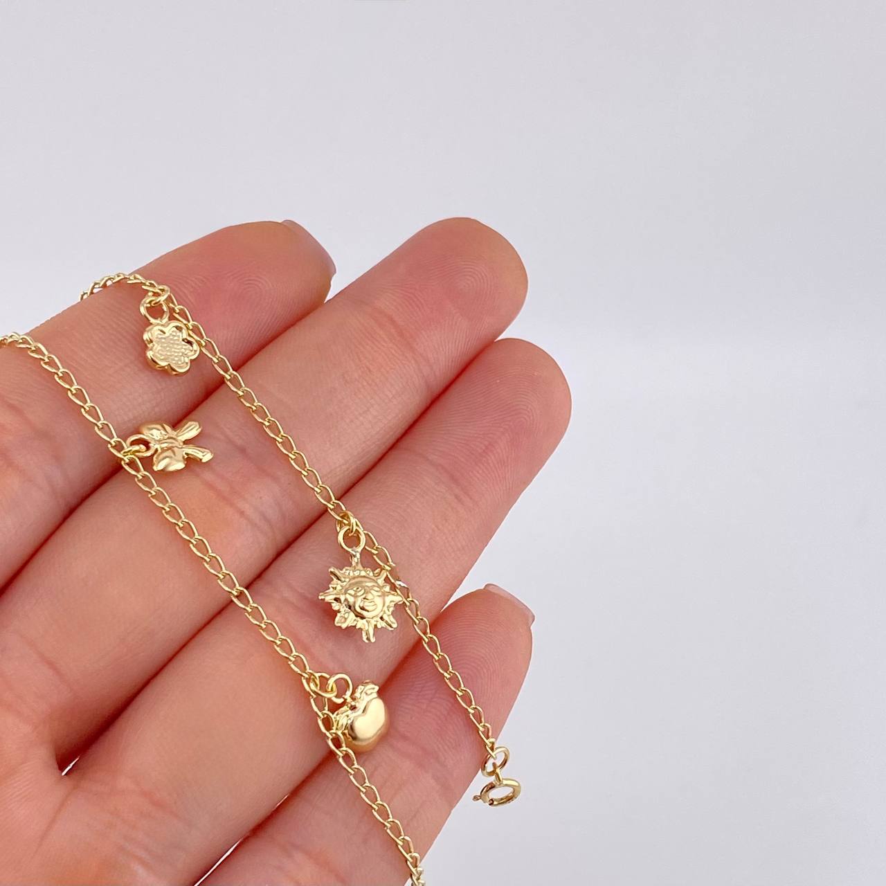 Pulso Espiga Dijes 2.75 g / 19 cm / 1.6 mm Oro Amarillo 18K