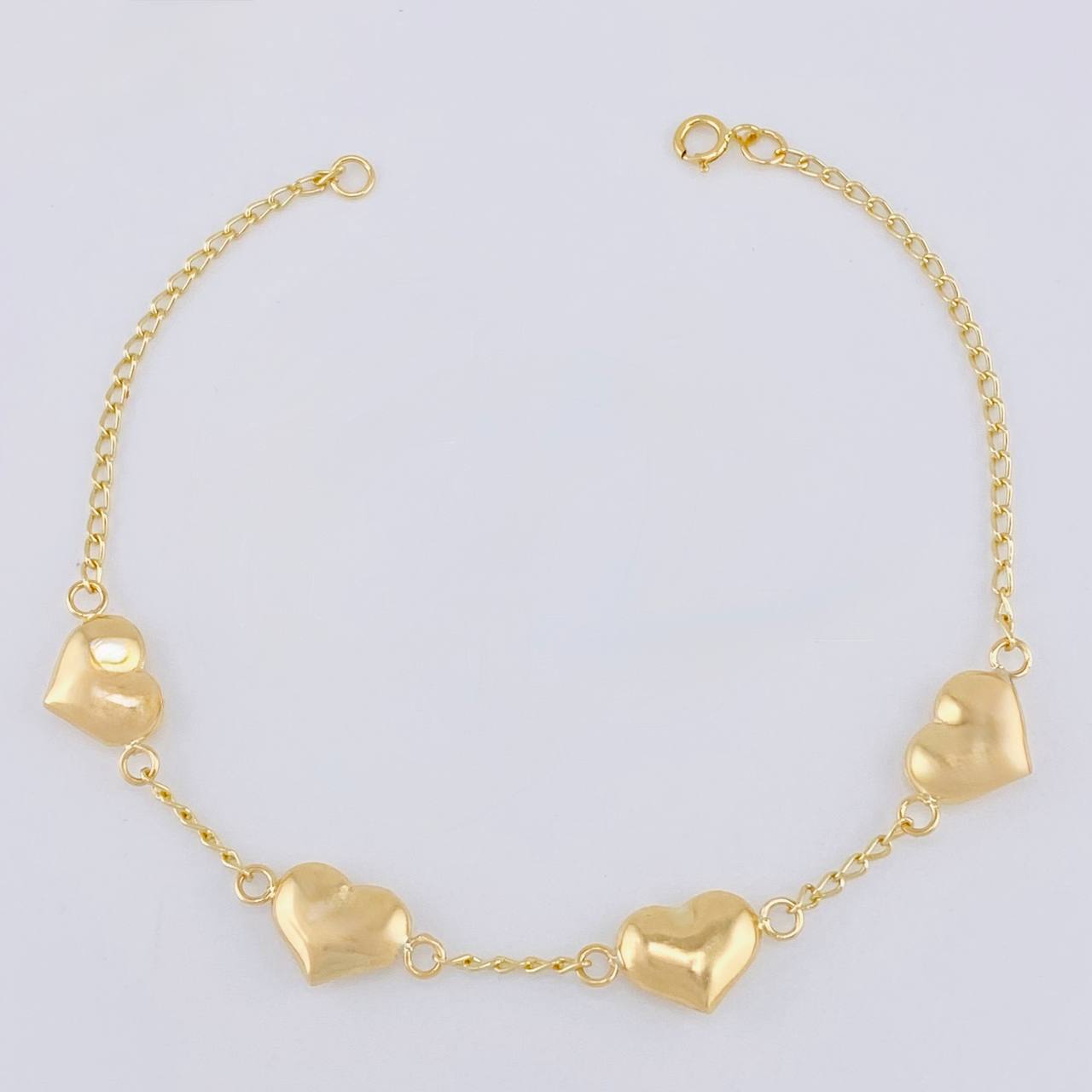 Pulso Cuarteto De Corazones 2.85 g / 19 cm / 1.6 mm Oro Amarillo 18K