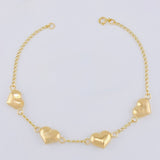 Pulso Cuarteto De Corazones 2.85 g / 19 cm / 1.6 mm Oro Amarillo 18K