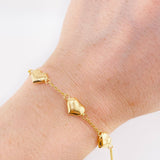 Pulso Cuarteto De Corazones 2.85 g / 19 cm / 1.6 mm Oro Amarillo 18K