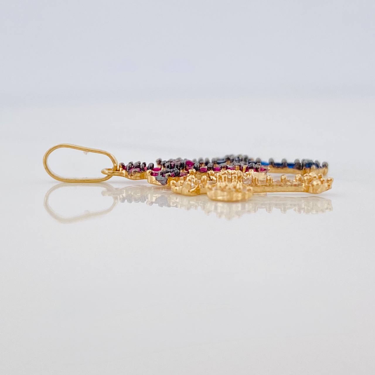 Dije Tres Cruces 1.4gr / 2.6cm / Dos Oros Negro Amarillo 18K