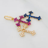 Dije Tres Cruces 1.4gr / 2.6cm / Dos Oros Negro Amarillo 18K