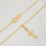 Set Cadena Veneciana + Dije Cruz / 1.35 g / 45 cm Oro Amarillo 18K