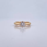 Anillo Solitario Linea Curva 2.7gr Moissanita 39 pts / T5 1/2 / Oro 18K &