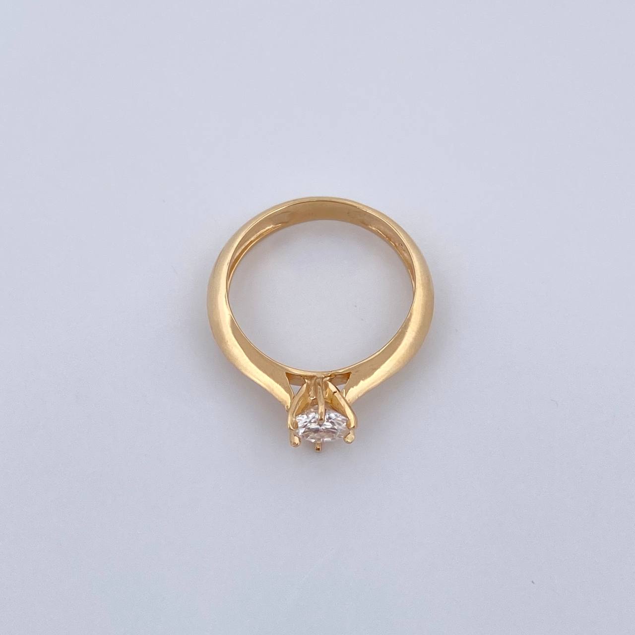 Anillo Solitario Linea Curva 2.7gr Moissanita 39 pts / T5 1/2 / Oro 18K &