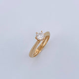 Anillo Solitario Linea Curva 2.7gr Moissanita 39 pts / T5 1/2 / Oro 18K &