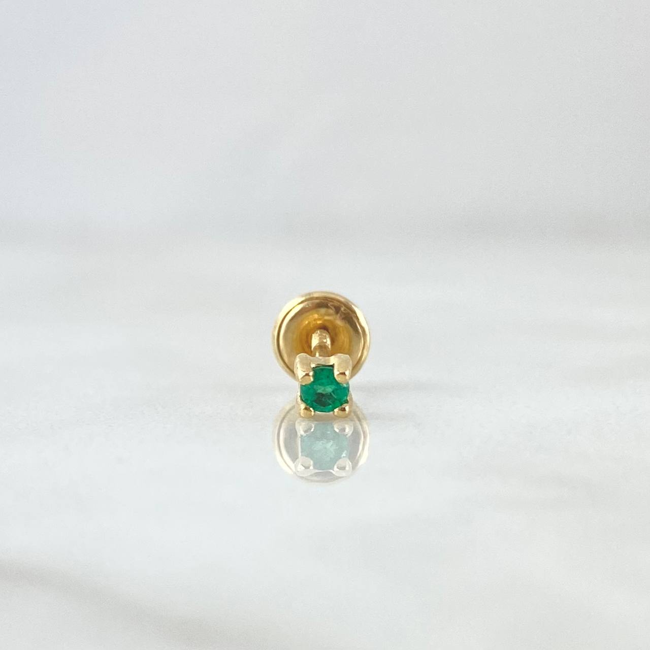 Piercing Chispa 0.35gr / 2.5mm Esmeraldas 2pts Oro Amarillo 18K (Joya)